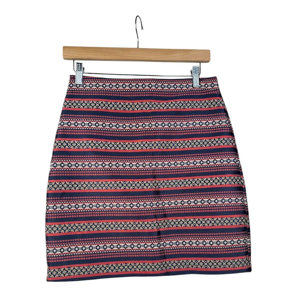 Loft Career Short Geometric Print Short Skirt size 2 Petites Multicolor‎